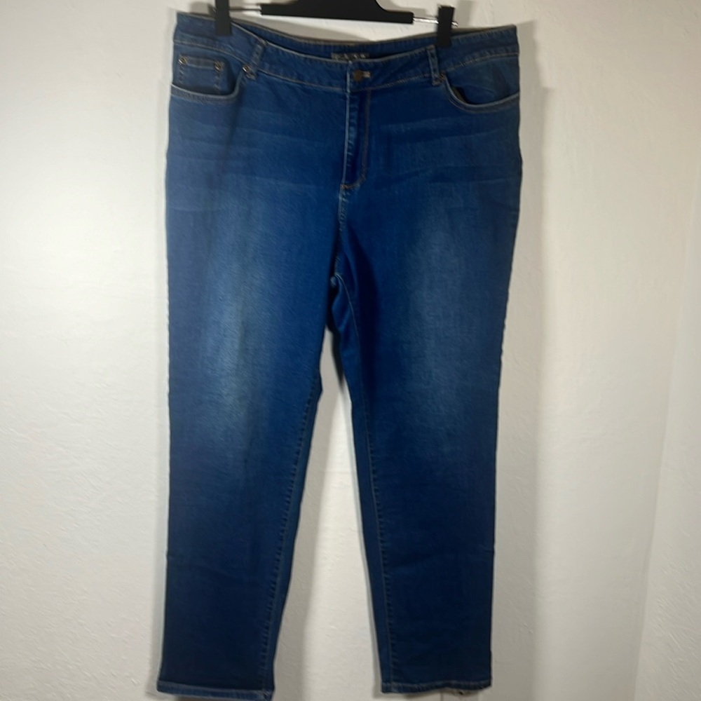 Garnet Hill medium wash blue jeans size 34 16/18 organic cotton‎